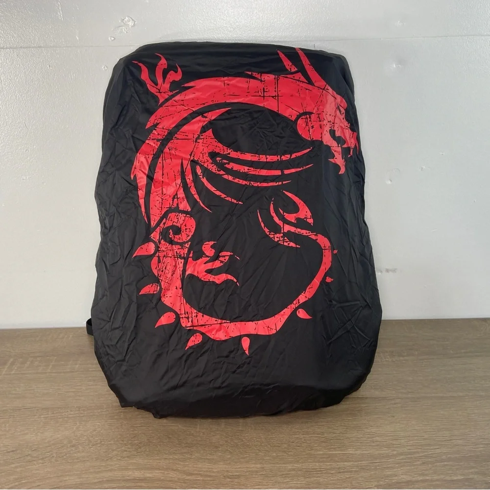 MSI Urban Raider Gaming Backpack Unisex Black Red Dragon Logo 17 In. Laptop Bag